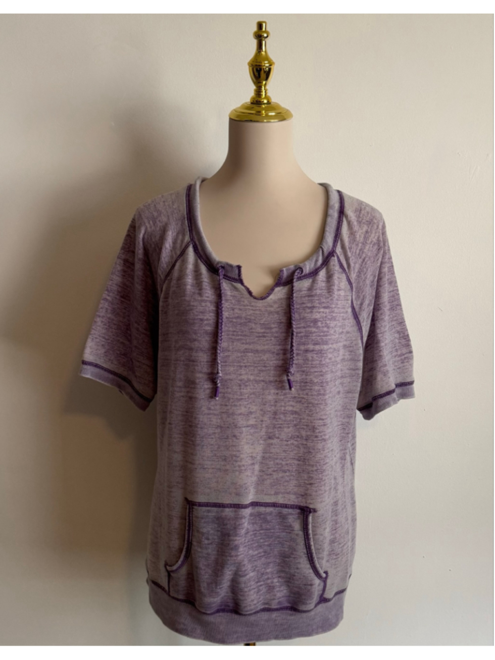 Women's Green Tea Purple Short Sleeve Top Size L